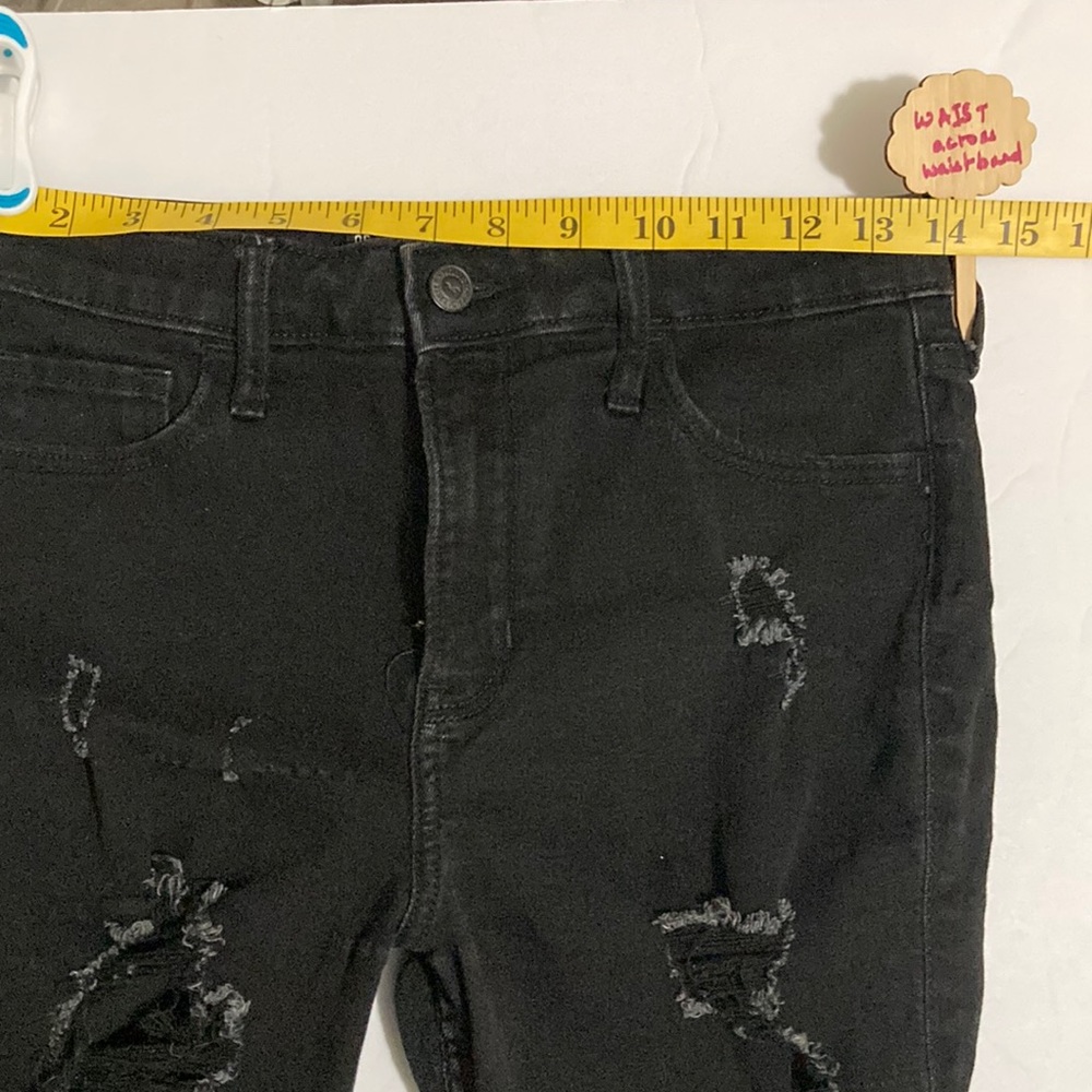 Hollister Distressed black classic stretch jeans W29 L28 High-Rise Super Skinny. - Picture 5 of 15